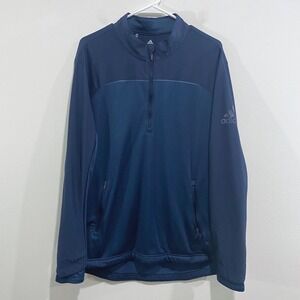 Adidas‎ Golf Pullover Mens L Large Navy Blue 1/4 Zip Long Sleeve Pullover